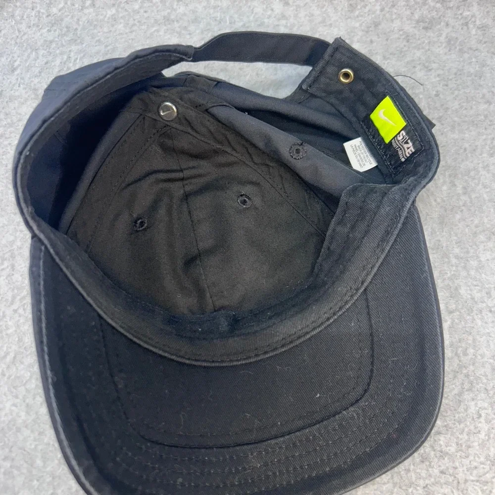 Nike Gold Metal Logo Unisex Black Heritage86 Adjustable Hat OSFM